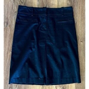 Zara Basic Women’s Black Pencil Skirt‎ Front Slit Faux Pockets Size Medium EUC